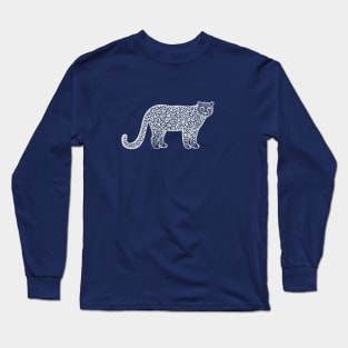 Snow Leopard - detailed big cat drawing Long Sleeve T-Shirt